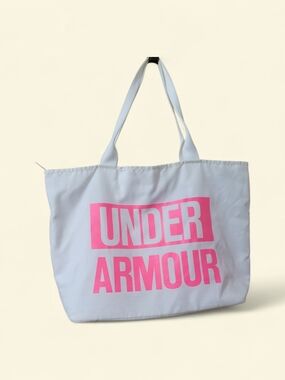 Under Armour White Tote with Hot Pink Logo